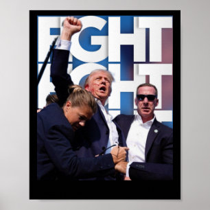 On Trump Fight For America Trump Undefeatable Poster