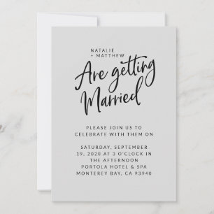 On va se marier faire-part de mariage de script