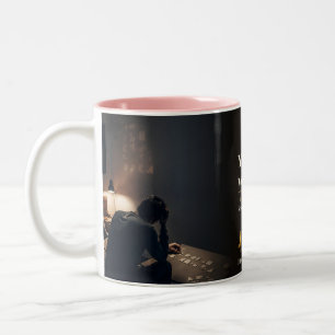 On Watch Lying Down Book Quote Two-Tone Coffee Mug