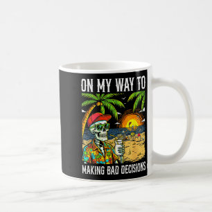 On way to making bad decisions funny skeleton coffee mug