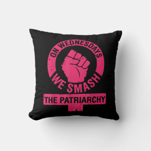 On Wednesdays we Smash the Patriarchy Women rights Throw Pillow