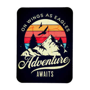 On Wings as Eagles Adventure Awaits Vintage Style Magnet