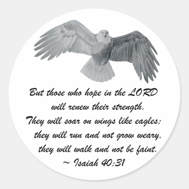 On wings like Eagles - Is 40:31 Classic Round Sticker (Front)