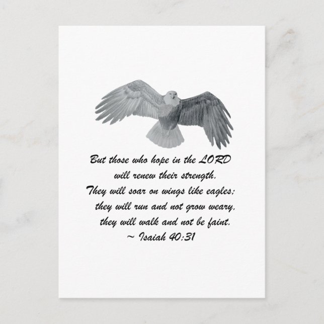 On wings like Eagles - Is 40:31 Postcard (Front)