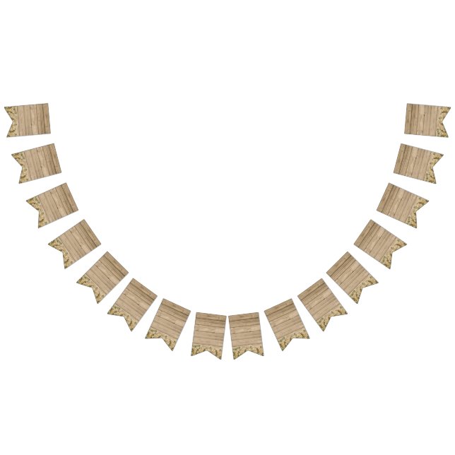 On  Wood Roses Beige Bunting Flags (All)
