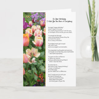 On Your Birthday, I Wish You The Best... Card