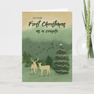 On Your First Christmas as Couple Green Landscape Card
