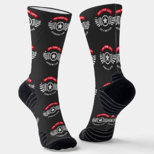 On Your Left Vintage Running Club Badge Design Socks