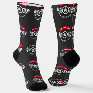 On Your Left Vintage Running Club Badge Design Socks