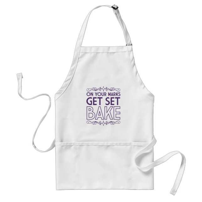 On Your Marks Get Set Bake (Purple) Standard Apron (Front)