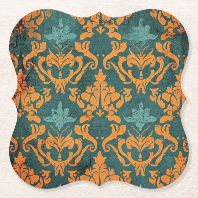 Onate Damask Paper Coaster (Front)