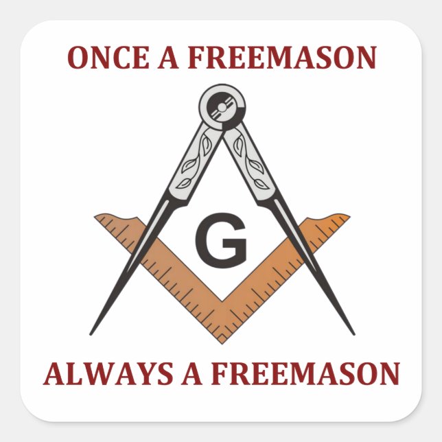 Once A Freemason Square Sticker (Front)