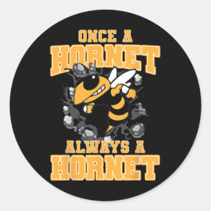 Once A Hornet Always A Hornet Back To School Spiri Classic Round Sticker