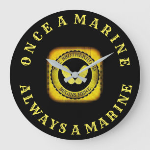 Once A Marine Always A Marine Large Clock