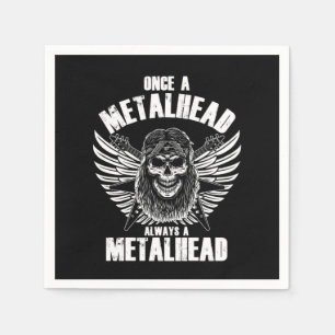 Once A Metalhead Always A Metalhead Bearded Skull Napkin