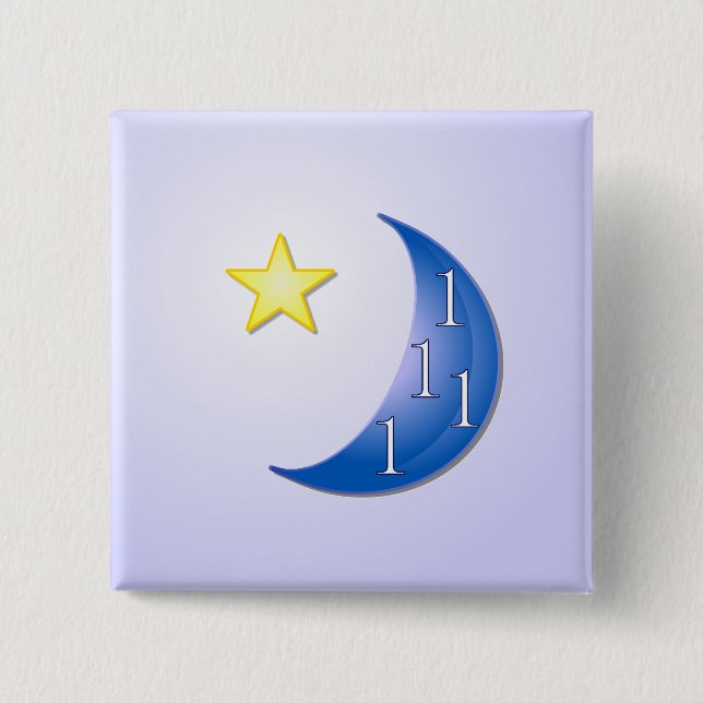 Once in a Blue Moon 2 Inch Square Button (Front)
