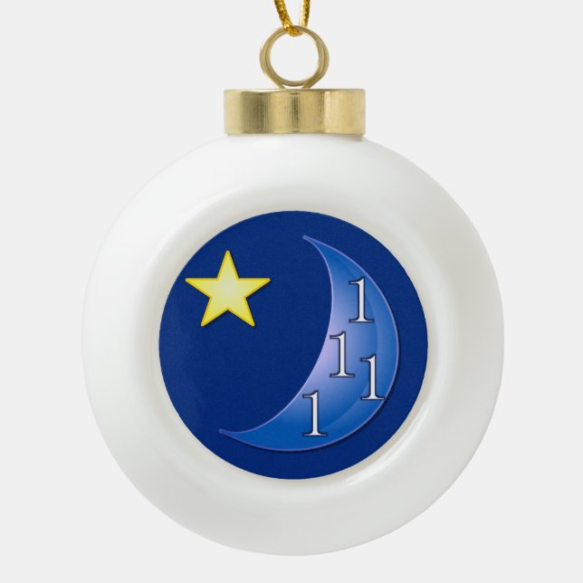 Once in a Blue Moon Ceramic Ball Christmas Ornament (Front)