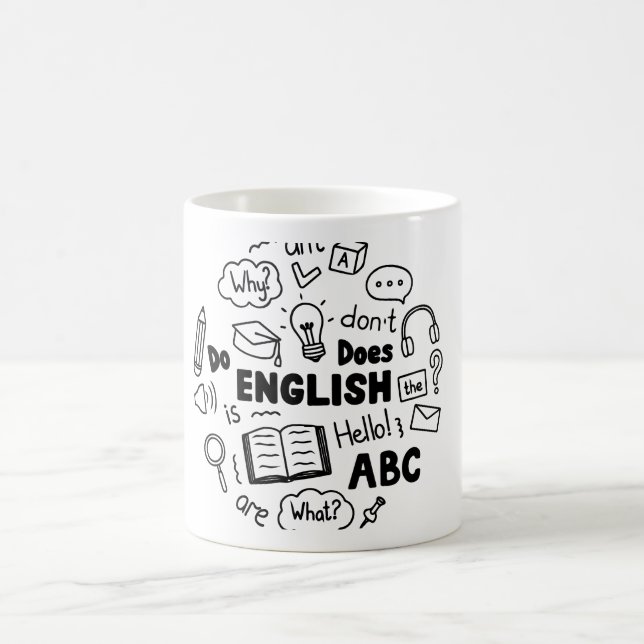 Once in a Blue Moon Idiom Design English Learning Coffee Mug (Center)
