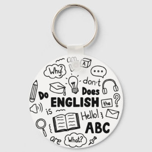 Once in a Blue Moon Idiom Design English Learning Keychain