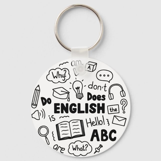 Once in a Blue Moon Idiom Design English Learning Keychain (Front)