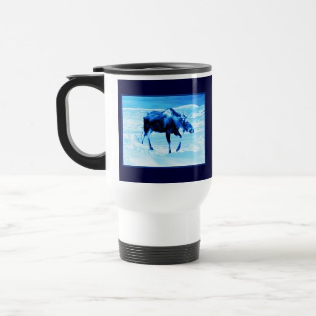 Once In A Blue Moose Travel Mug (Left)