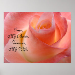 Once My Bride Forever My Wife gifts Valentines art Poster