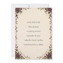 Once Upon a Midnight Plum Rose Wedding Save the