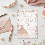 Once Upon a Sweet 16 Rose Gold Princess Birthday Invitation<br><div class="desc">Celebrate her fairytale milestone with this elegant Once Upon a Sweet 16 invitation. Designed with a glamorous rose gold dress and soft princess-inspired details, this invitation sets the tone for a magical Sweet 16 celebration. Perfect for modern princess themes, fairytale birthdays, and luxe rose gold parties. Easily personalize all event...</div>