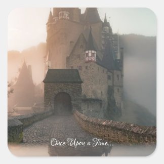 Once Upon a Time Dreamy Fantasy Castle Square Sticker