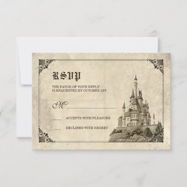 Once Upon a Time | Fairy Tale Castle RSVP Card (Front)