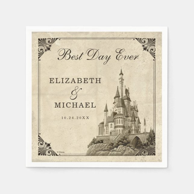 Once Upon a Time Fairy Tale Castle Wedding Napkin (Front)