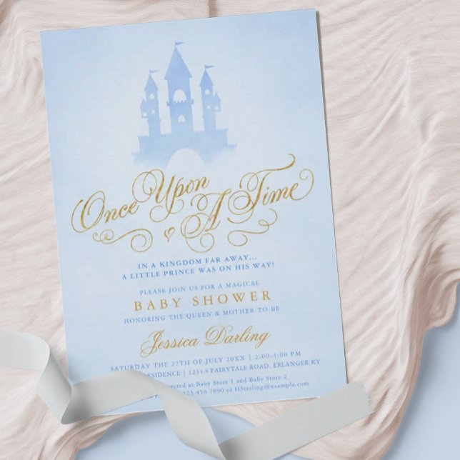 Once Upon A Time Fairytale Castle Boy Baby Shower Invitation (Creator Uploaded)