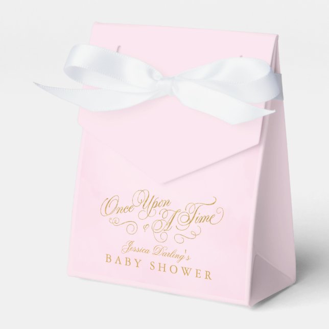 Once Upon A Time Fairytale Castle Girl Baby Shower Favor Box (Front Side)