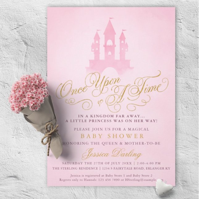 Once Upon A Time Fairytale Castle Girl Baby Shower Invitation (Creator Uploaded)