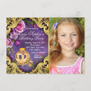 Once Upon A Time Fairytale Princess Birthday Party Invitation