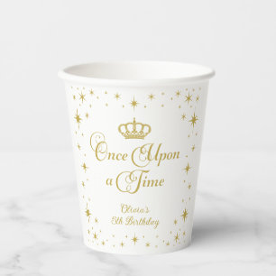 Once Upon a Time Gold Princess Birthday Paper Cups