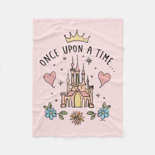 "Once Upon A Time" Hand Drawn Princess Castle Fleece Blanket