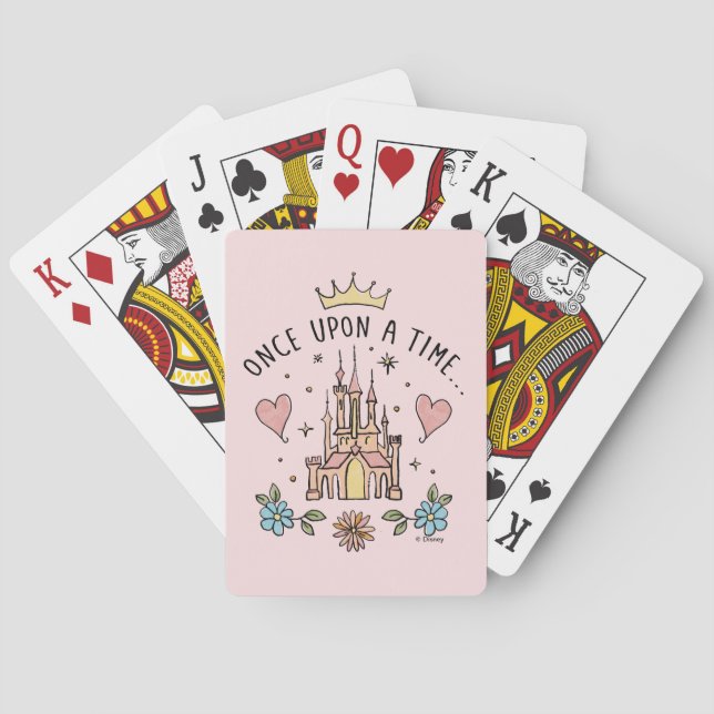 "Once Upon A Time" Hand Drawn Princess Castle Playing Cards (Back)