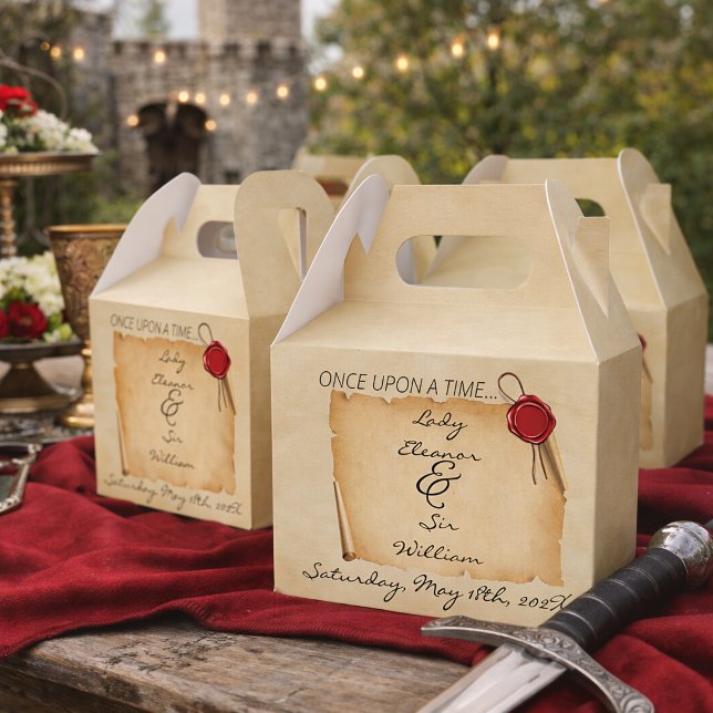 Once Upon A Time Medieval Aged Scroll Wax Seal  Favor Box (Creator Uploaded)