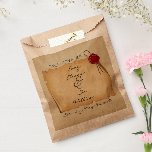 Once Upon A Time Medieval Aged Scroll Wax Seal  Favour Bag (Sealed)