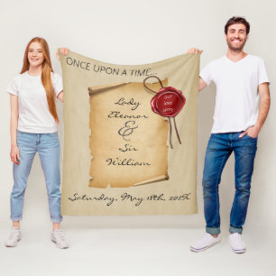 Once Upon A Time Medieval Aged Scroll Wax Seal Fleece Blanket