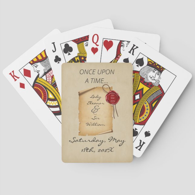Once Upon A Time Medieval Aged Scroll Wax Seal Playing Cards (Back)