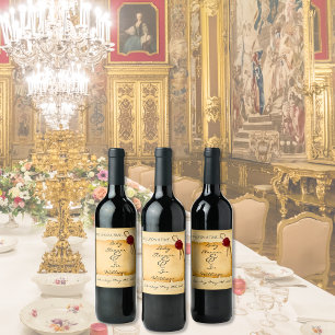 Once Upon A Time Medieval Aged Scroll Wax Seal Wine Label