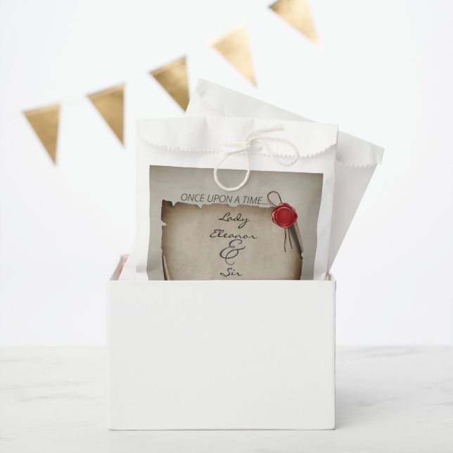 Once Upon A Time Medieval Gray Scroll Wax Seal  Favour Bag (Party)