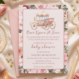 Once Upon a Time Pink Princess Baby Shower Invitation