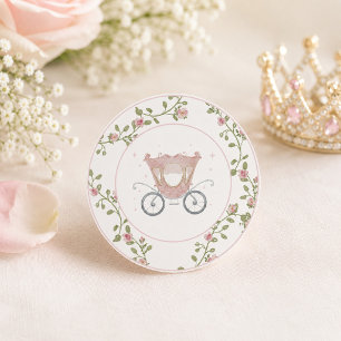 Once Upon a Time Pink Princess carrier 1st Classic Round Sticker