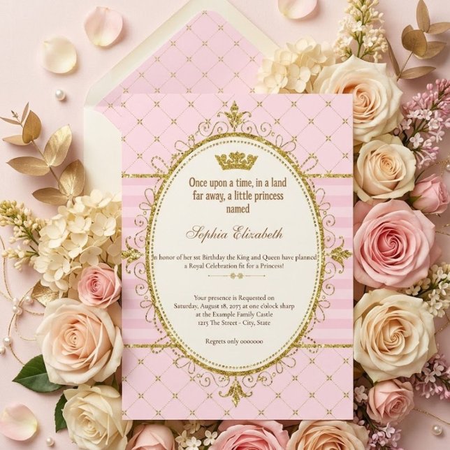 Once Upon a Time Princess 1st Birthday Invitation (Creator Uploaded)