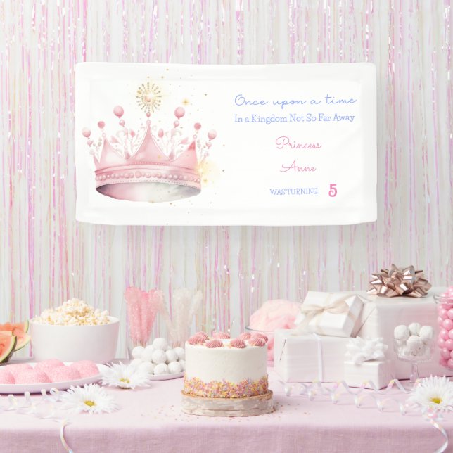 Once upon a time, Princess Birthday Banner (Party)