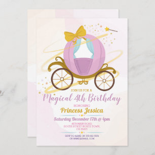 Once Upon a Time Princess Birthday Carriage Invitation