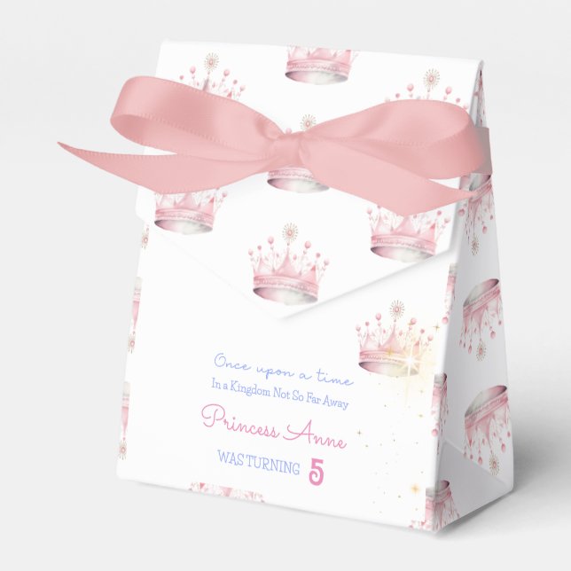 Once upon a time, Princess Birthday Favor Box (Front Side)